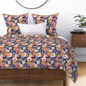 charlotte floral - Navy bright 10in