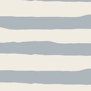 Jagged Horizontal Stripes | Creamy White, French Gray | Stripe