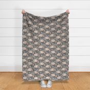 Little Camper - large - peach and gray 