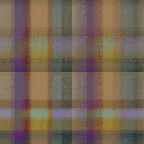 heathered tartan plaid - golden, purple and gray