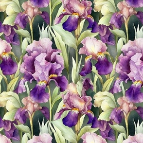 Twilight Symphony Watercolor Bearded Iris