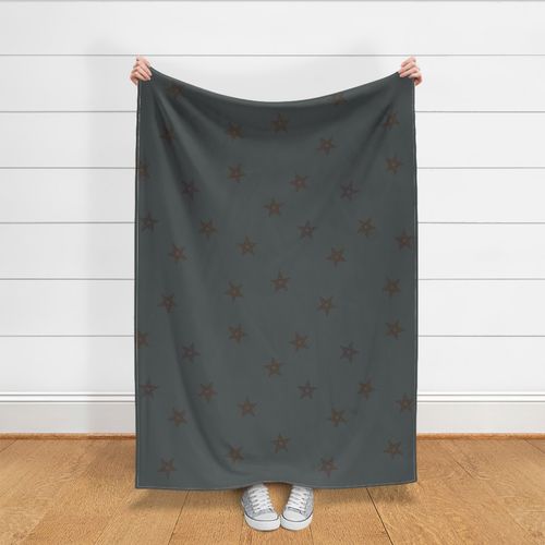 Scattered magical celestial stars moody goth slate charcoal grey - M