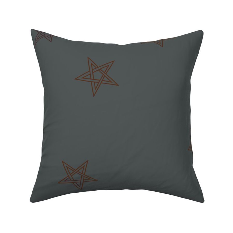 Scattered magical celestial stars moody goth slate charcoal grey - M