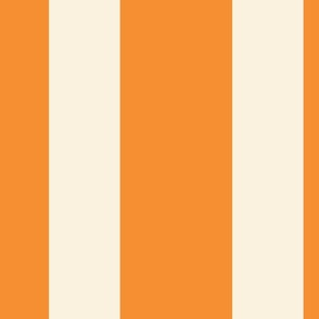 traditional wide stripe in vanilla white and tangerine orange