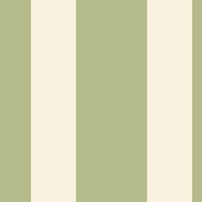 traditional wide stripe in vanilla white and sage green