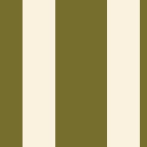 traditional wide stripe in vanilla white and dark green