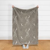 Moon Among the Stars - Large Scale - Beige Version 2 - night sky constellations