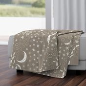 Moon Among the Stars - Large Scale - Beige Version 2 - night sky constellations