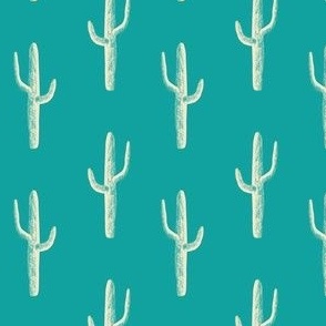 Cactus - Cream on Turquoise