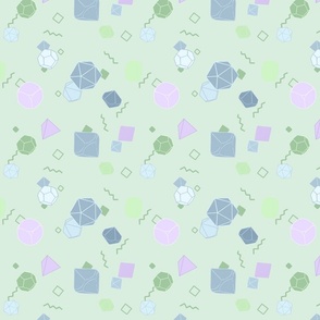 Green Mint Sage Pastel Retro 80s 90s Inspired DnD Dice Candy Confetti Pattern
