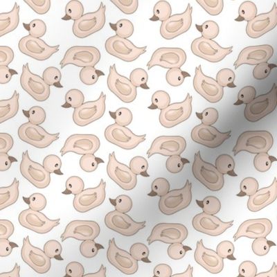 Xsmall - Neutral Tossed Ducks - White 