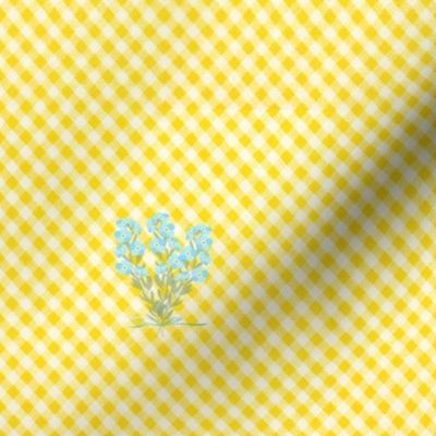 forget-me-nots - yellow check  