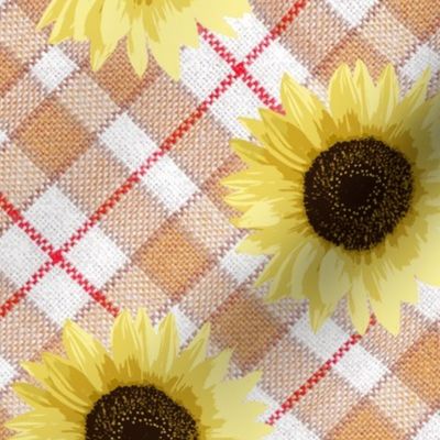 sunflower-red plaid