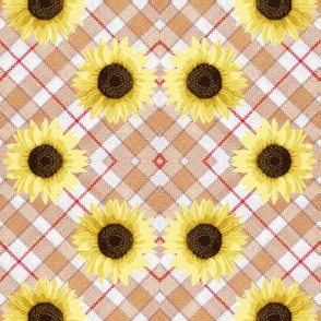 sunflower-red plaid