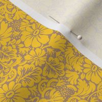 small dollhouse wallpaper yellow on neutral