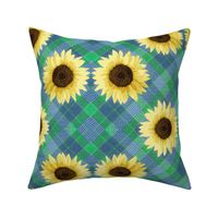 sunflower-blue plaid