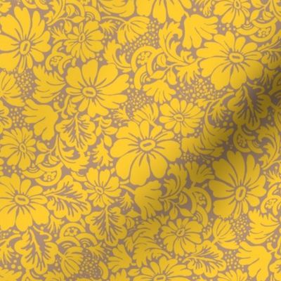 large dollhouse wallpaper yellow on neutral