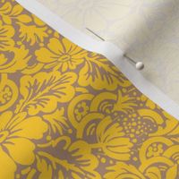 large dollhouse wallpaper yellow on neutral