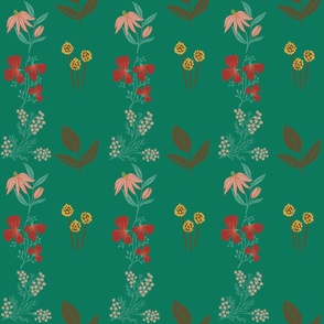 Wildflowers On Teal (Large)