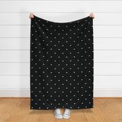 Solid Crescent Polka Dot Pattern - White and Black Extra Large Scale