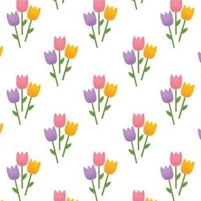 Tulips - Pink and Purple | Miniature Doll House Wallpaper