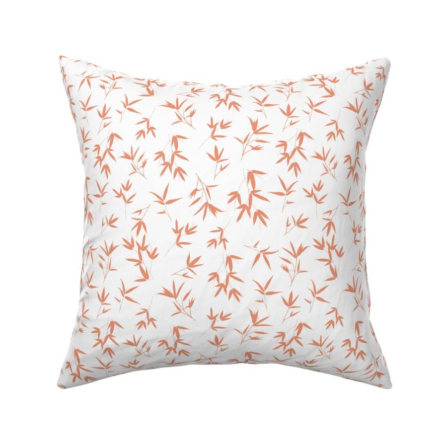 Bamboo Leaves in Pantone Peach on a white background