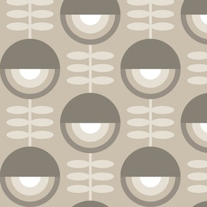 lazy retro flowers in neutral colors | large