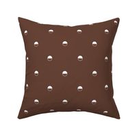 Half Circle Motif Polka Dot Pattern - White and Fudge Truffle Brown Large Scale