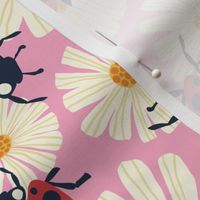 Ladybird amongst the Daisies - Medium - Pink