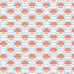 lazy melon flowers orange on light blue | small