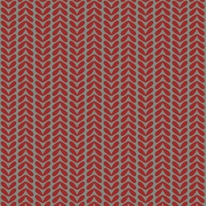 018 - Small scale classic grey and deep cool red classic stylized nature inspired leaf design for elegant and sophisticated curtains, duvet covers, bed linen, table cloths, wedding decor, minimalist striking wallpaper, featuring abstract sycamore leaf in 