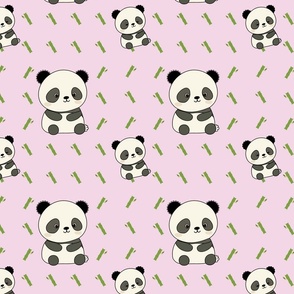 Cute bamboo panda pink