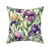 Luminous Petals Watercolor Bearded Iris