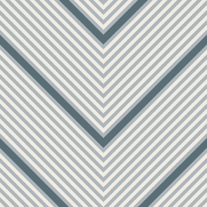 Bold Chevron Stripe | Creamy White, French Gray, Marble Blue | Geometric