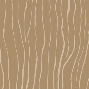 beige running ink stripes on Tan / darker beige