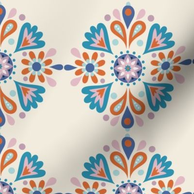 Hungarian Folklore Flower Pattern Design Small scale
