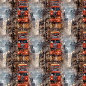 London bus abstract impressionist painting 