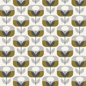 geo mod blooms-tiny scale fabric/jumbo wallpaper-mid century modern