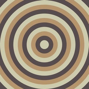 Concentric Vibes | Lion Gold, Purple-Brown-Gray, Thistle Green | Geometric