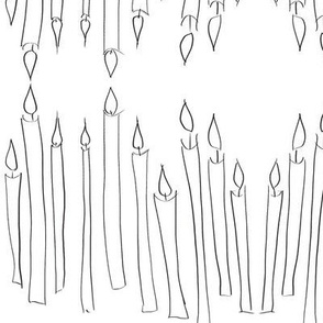 birthday candles, gray on white