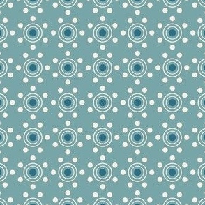 Circles and dots blue - xxs - miniature wallpaper - dollhouse