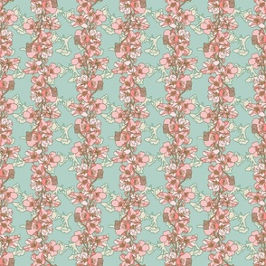 DAINTY PINK TRAIL  MINIATURE WALLPAPER PINK FLOWERS by ArtsyAnaFlorida 6 REDUCED in