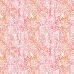 Ditsy scale - Pink and Orange - An Abstract Tiger and Butterflies Animal Print ©designsbyroochita