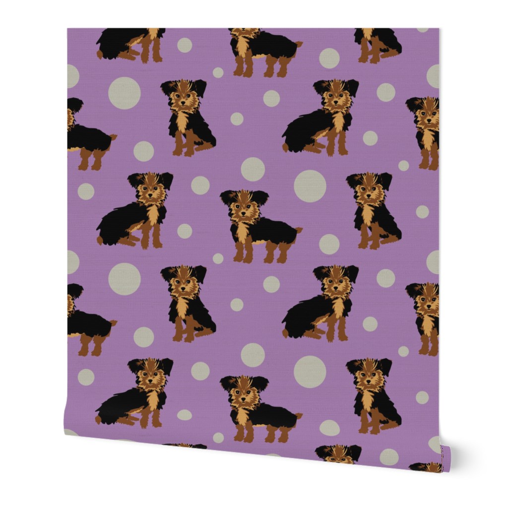 Yorkshire Terrier | Purple with Gray Dots