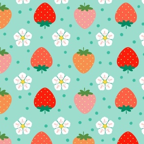 strawberry and flowers