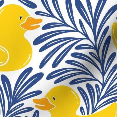 Rubber Ducks - yellow, blue, white - large