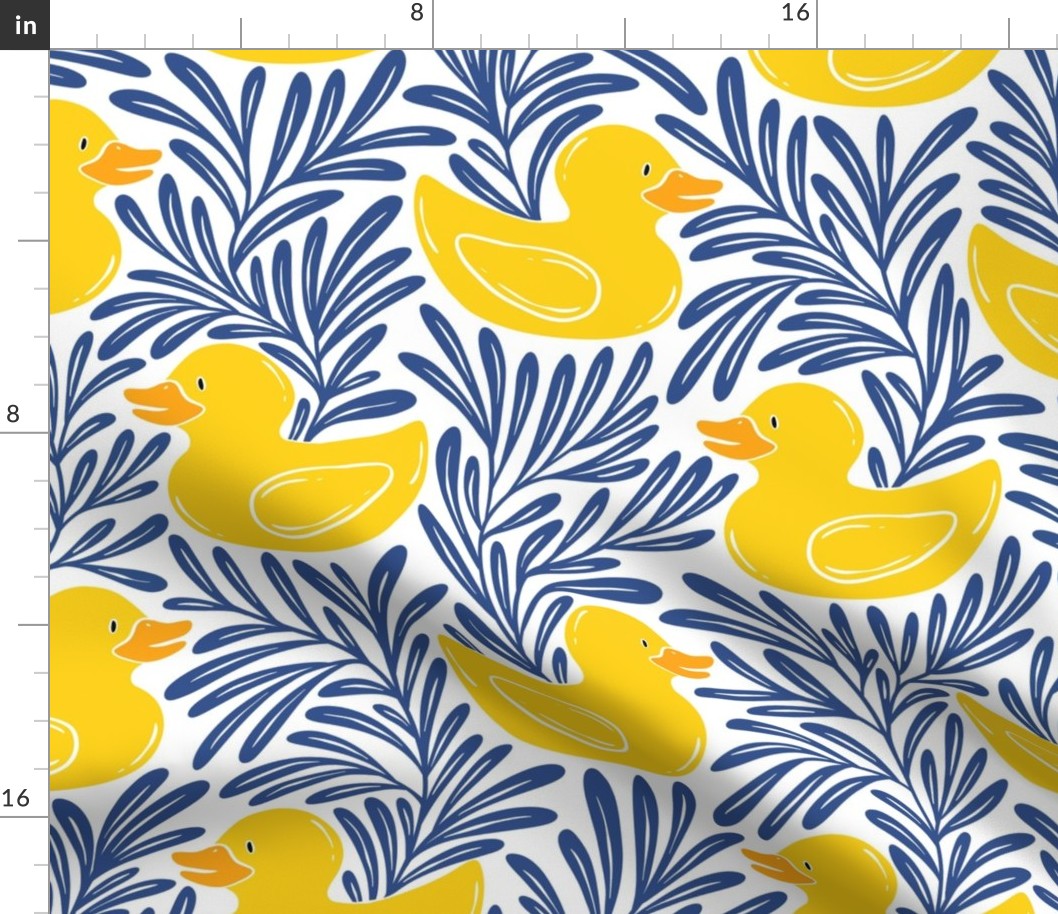 Rubber Ducks - yellow, blue, white - large