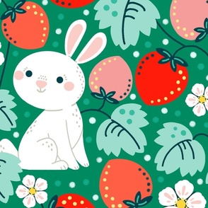 strawberries and bunny large scale