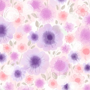 Dollhouse floral watercolor soft