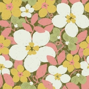 Floral Festival_pink, green, yellow